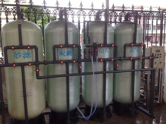 600KG abastecimento de água Deionized laboratório, planta de tratamento da água da desmineralização de FRP