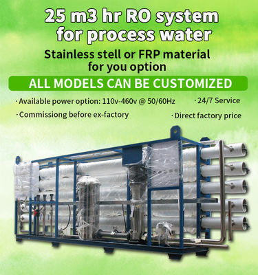 Planta industrial 2500LPH 380V material de aço inoxidável do RO da osmose reversa