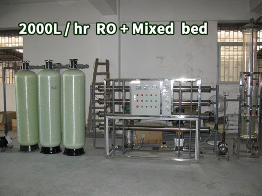 60HZ Deionized o abastecimento de água, RO misturado 1000LPH de Deionizer Bipass da cama