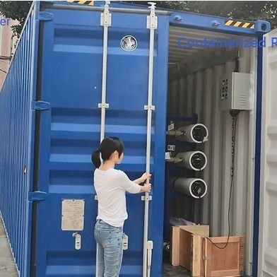 Máquina furada Containerized da dessanilização da água boa do mar da máquina da dessanilização do Seawater da água salgada do furo para a irrigação